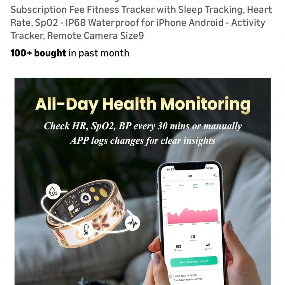 Waterproof Fitness Tracker with Floral Design